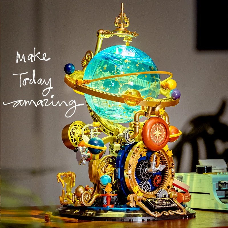Solar System Orrery - Modello di Terra Rotante Retrò, Blocchi